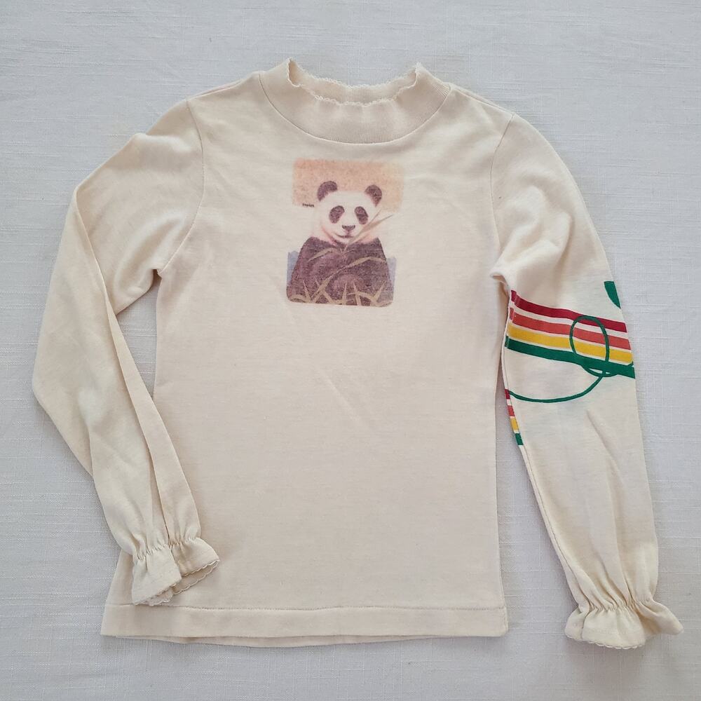 Vintage 70s Panda Long Sleeve Shirt 5t/6